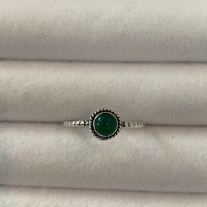 Sterling silver green onyx ring